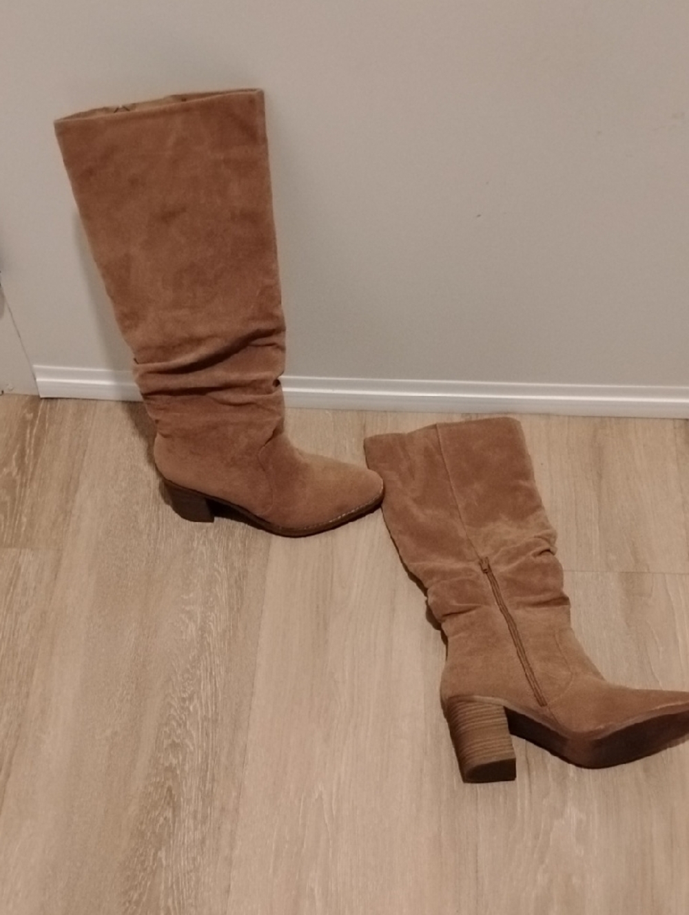 Universal Thread Tan Suede Over-the-Knee Block Heel Boots - Picture 9 of 9